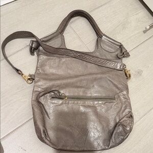 Foley + Corinna Gray Leather Shoulder Tote